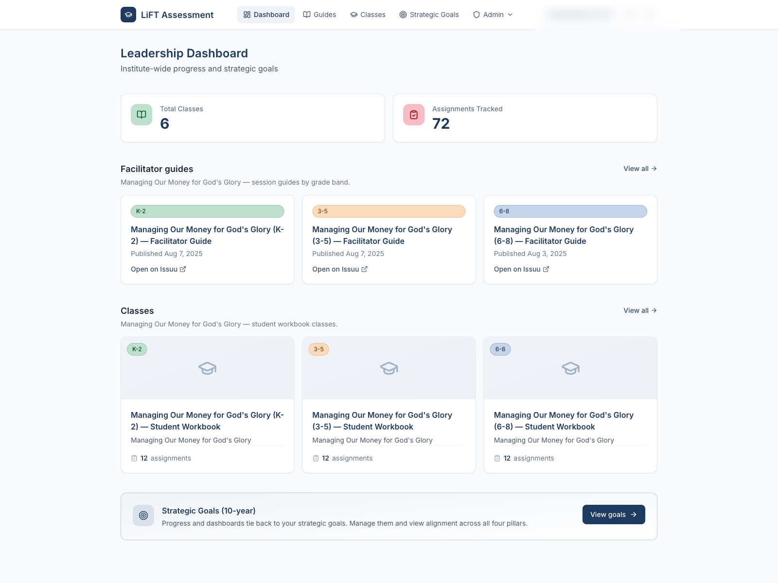 LiFT Assessment Portal